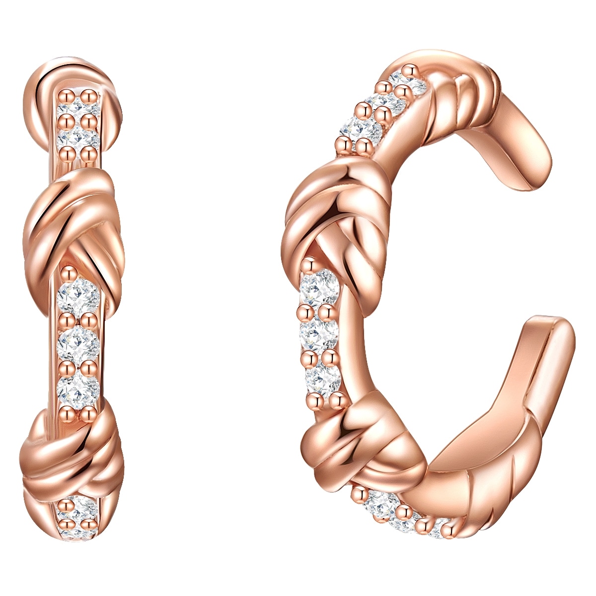 Ohrklemme GLANZSTÜCKE MÜNCHEN "GSM617", rosa (roségold, weiß), Ohrringe, Damen, 2,7,mit Zirkonia, Silber 925 (Sterlingsilber), aus Sterling Silber