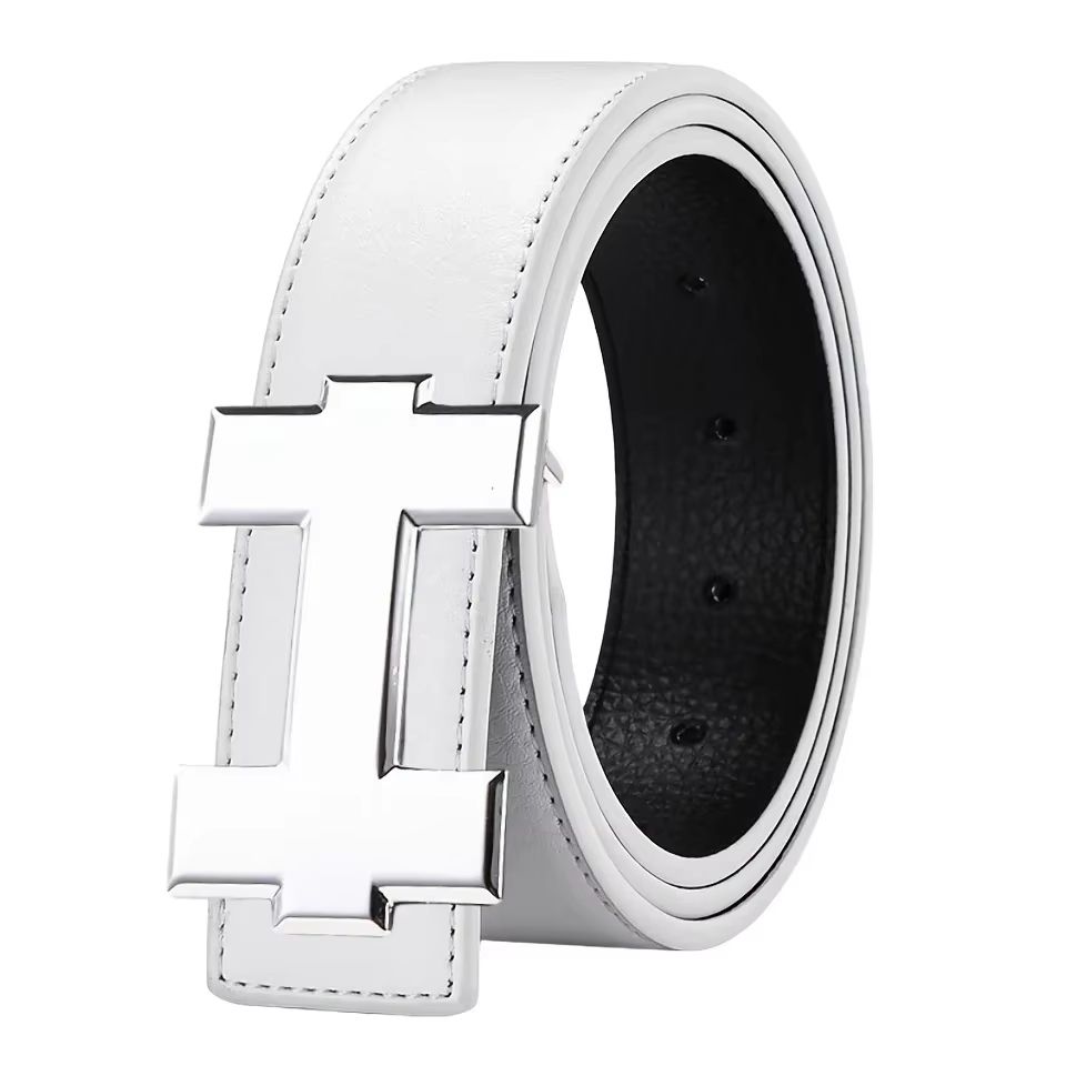 SlimLine 1.3 In Fashion Casual Belt Silver Smooth Buckle Designer Unisex Belt For Jeans & Workwear black 41.3 In 105cm