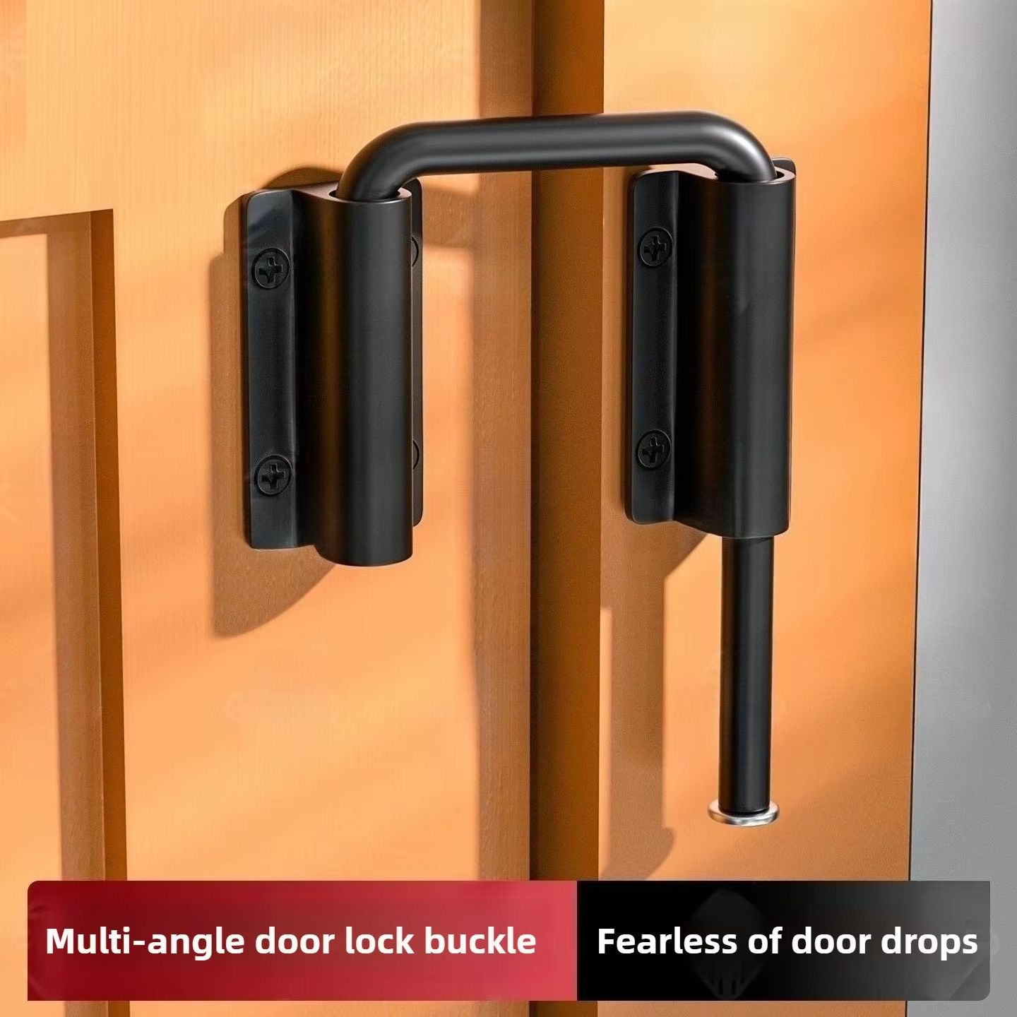 Durable Aluminum Alloy 90 180 Adjustable Anti Theft Door Latch Lock silver