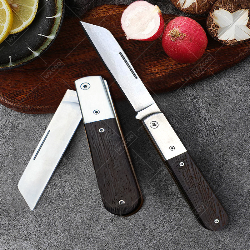 Wooden Handle Kitchen Accessories, Folding Fruit Knife, Stainless Steel Fruit Paring Knife, Butcher Knife For Kitchen b 1pcs