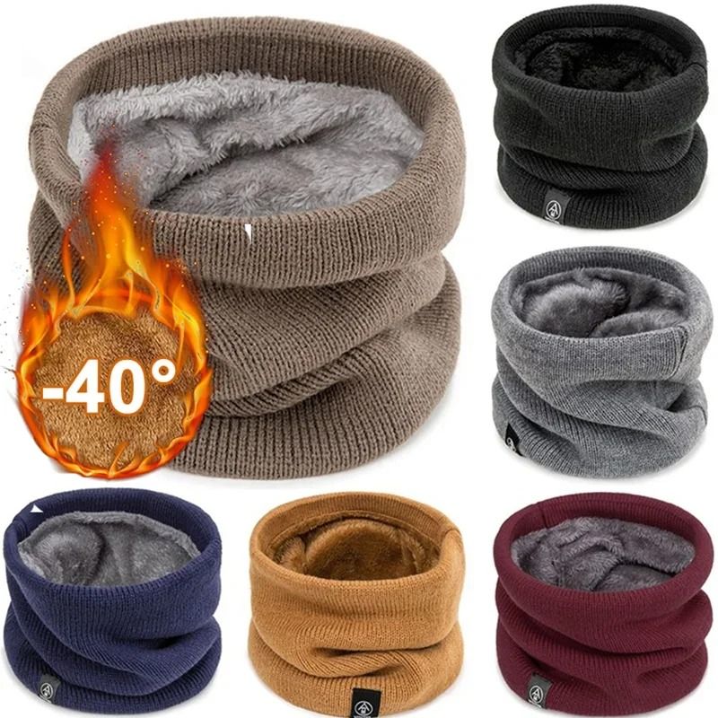 Soft Knitted Neck Warmer Winter Scarf For Men And Women wine Red