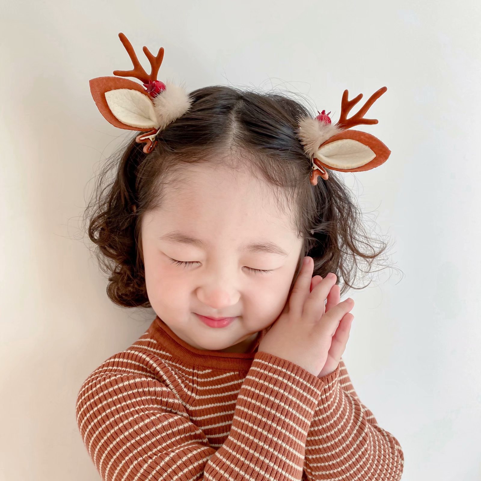 Kawaii Christmas Ear Hair Clip, Santa Snowman Xmas Party, Barrettes For Kids Cosplay Headwear sglj rd