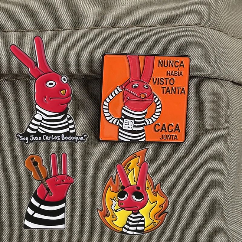 Humor Comedy Character Enamel Pin Cartoon Red Eared Animal Lapel Badge For Backpacks And Clothing d