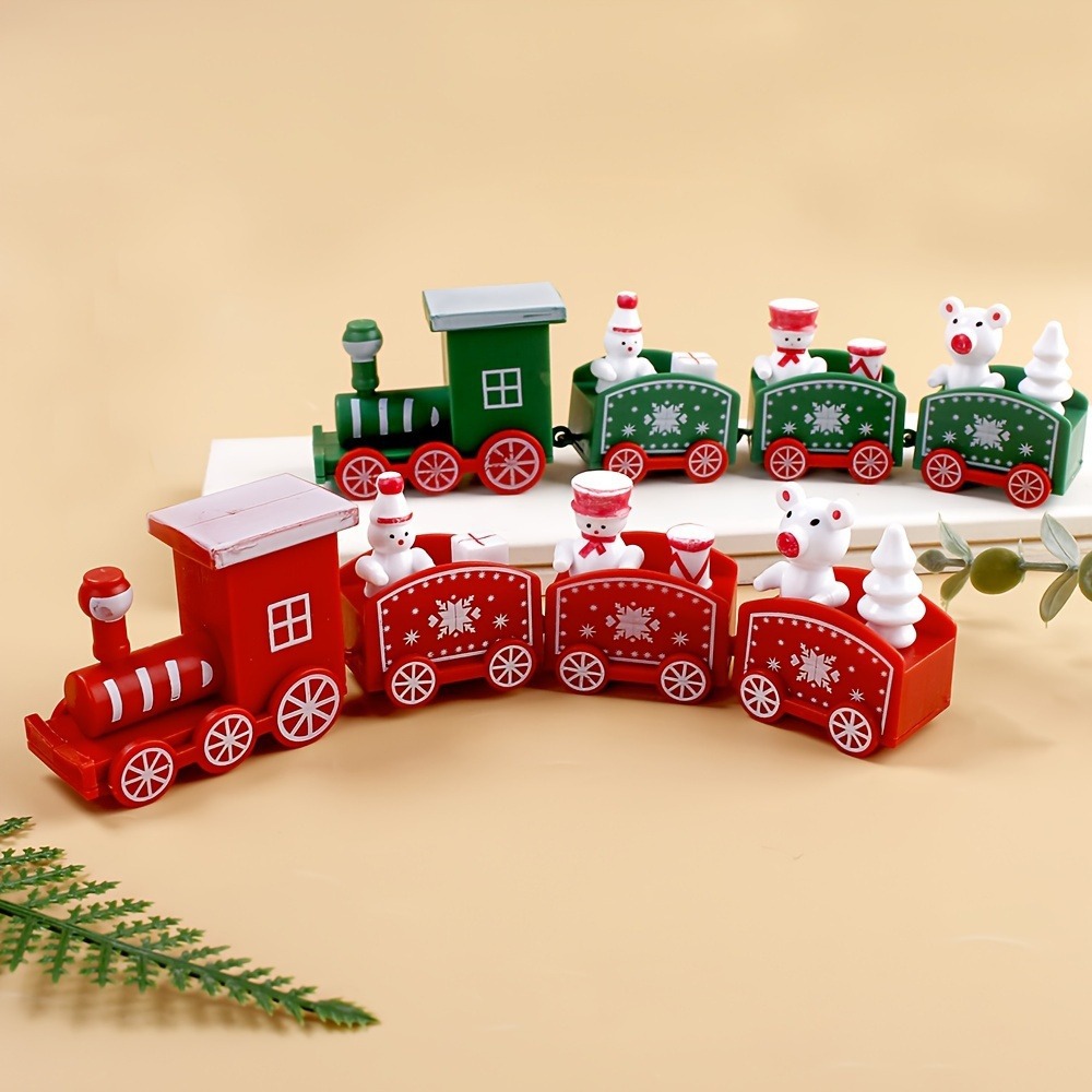 Christmas Plastic Train, Merry Christmas Decorations For Home, Xmas Tree Ornament, Navidad Noel Happy New Year Kids Gift green
