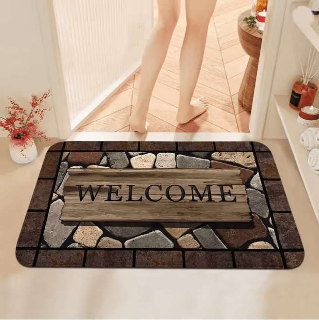 FloralWelcome AntiSlip Doormat For Home And Garden a 50cmx80cm