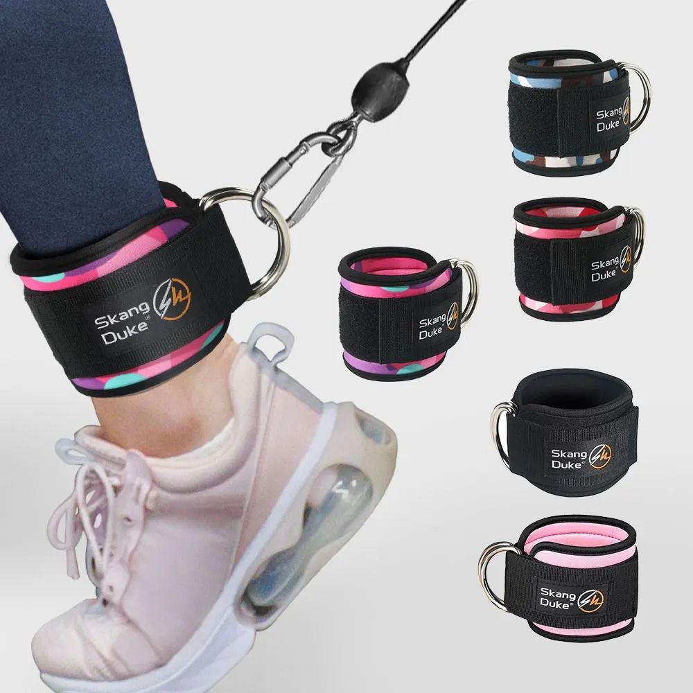 Adjustable D Ring Ankle Strap For Cable Machine Workouts pink
