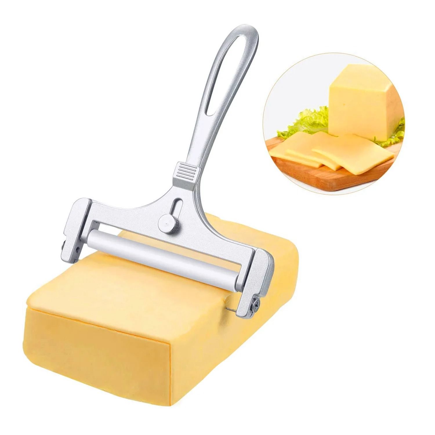 Adjustable Cheese Slicer With Wire For Cutting Soft And Semi Hard Cheeses Adjustable Cheese Slicer With Wire For Cutting Soft And Semi Hard Cheeses