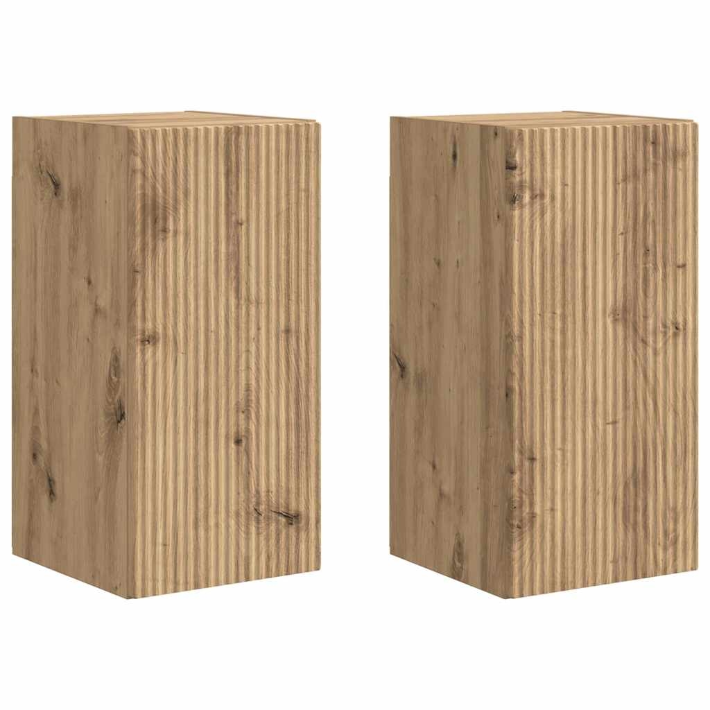vidaXL TV-Wandschrank 2 pcs Kunsthandwerk Eiche 30 x 31 x 60 cm Image