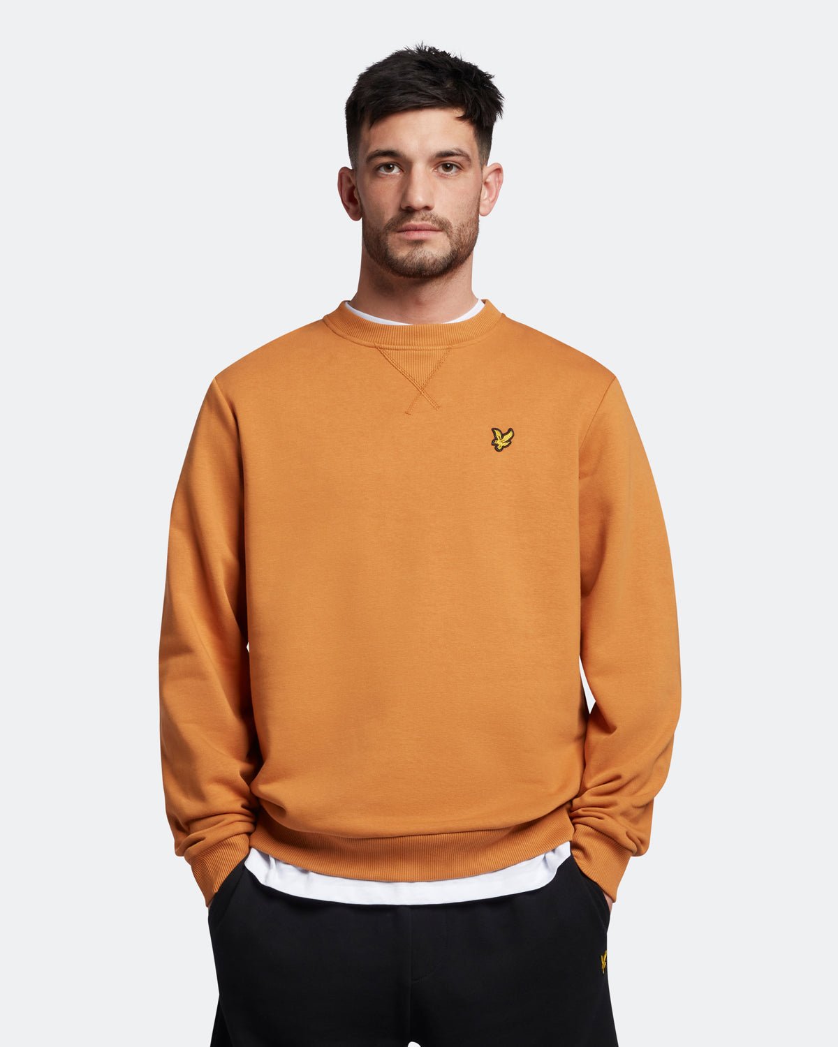 Lyle & Scott Sweatshirt mit Rundhalsausschnitt in Orange Image