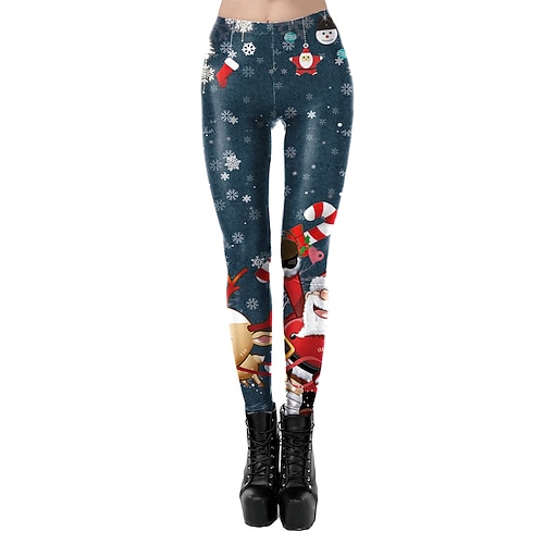 Pantalon Leggings père Noël Noël Tenue Quotidienne pour Femmes Adultes Noël Mascarade la veille de Noël Soirée Noël Pantalon