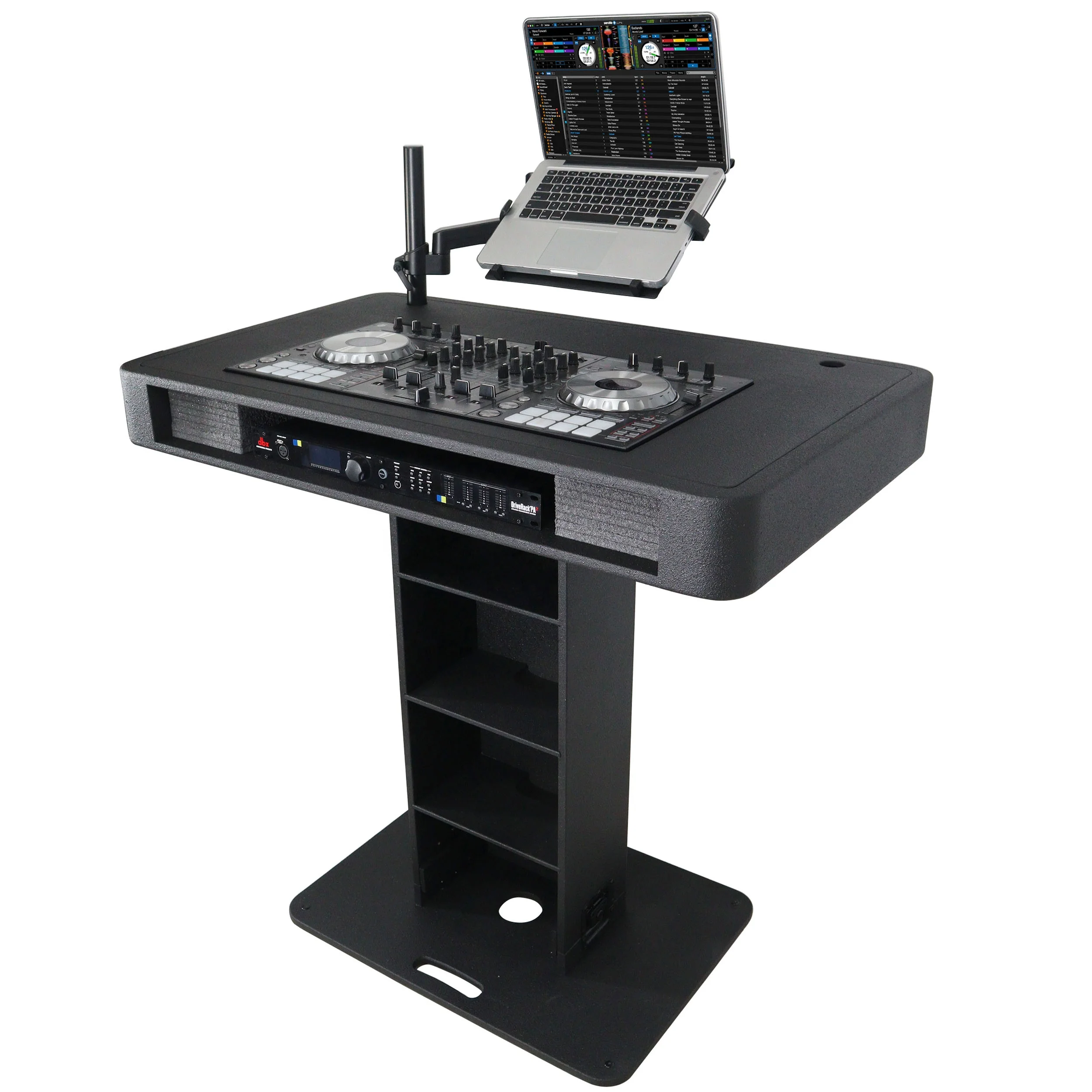 Schwarzer Finish Control Tower DJ Podium Reiseständer für Pioneer DDJ-REV7 XDJ-XZ DDJ-1000 RANE One mit Flightcase Image