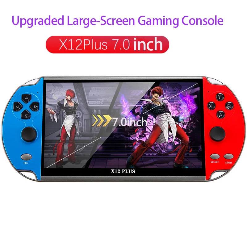 Tragbare Gaming-Konsole X12 Plus, 7,0-Zoll-HD-Bildschirm, tragbarer Audio-Video-Player, klassische Spiele, über 10.000 kostenlose integrierte Spiele Image