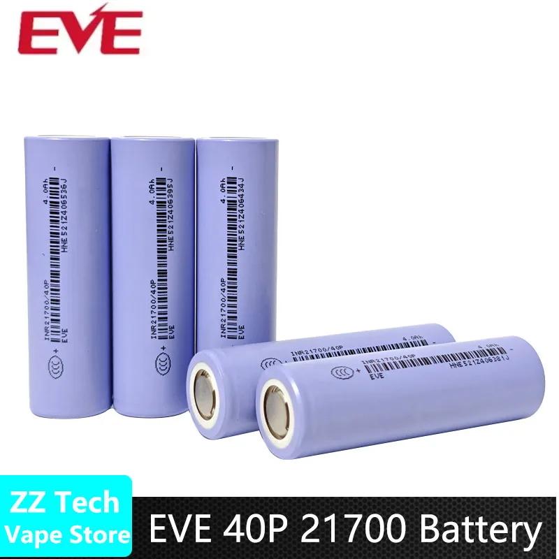 10-100 stücke EVE 40P INR 21700 Batterie 4000 mAh 3,6 V CDR 35A Max 50A 12,5 C High-rate Li-Ion Batterie Wiederaufladbare Für Elektrische Werkzeug Image