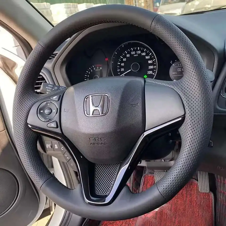 Für Honda Fit City Jazz 2014 2015 HRV HR-V 2016 Vezel Auto Zubehör Auto Lenkrad Abdeckung Anti-slip künstliche Leder Image