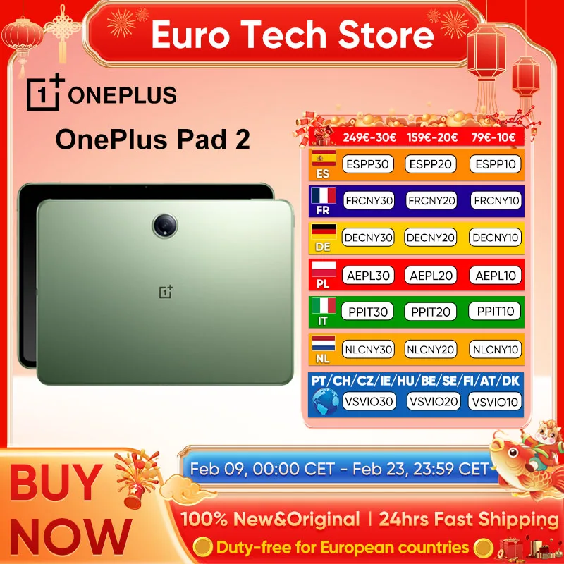 Globale Version OnePlus Pad 2 Snapdragon 8 Gen 3 16 GB + 512 GB Stroage 12,1 Zoll 144 Hz Bildschirm 67 W SUPERVOOC 13 MP Kamera OS 14.1 Pad Image