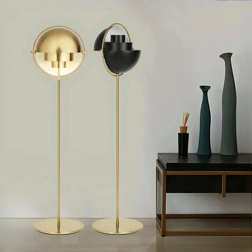 Gubi Eisen-Stehlampe, nordische LED-Metall-Stehlampe für Schlafzimmer, Wohnzimmer, Esszimmer, Schwarzgold, moderne dänische Chrom-Stehleuchte