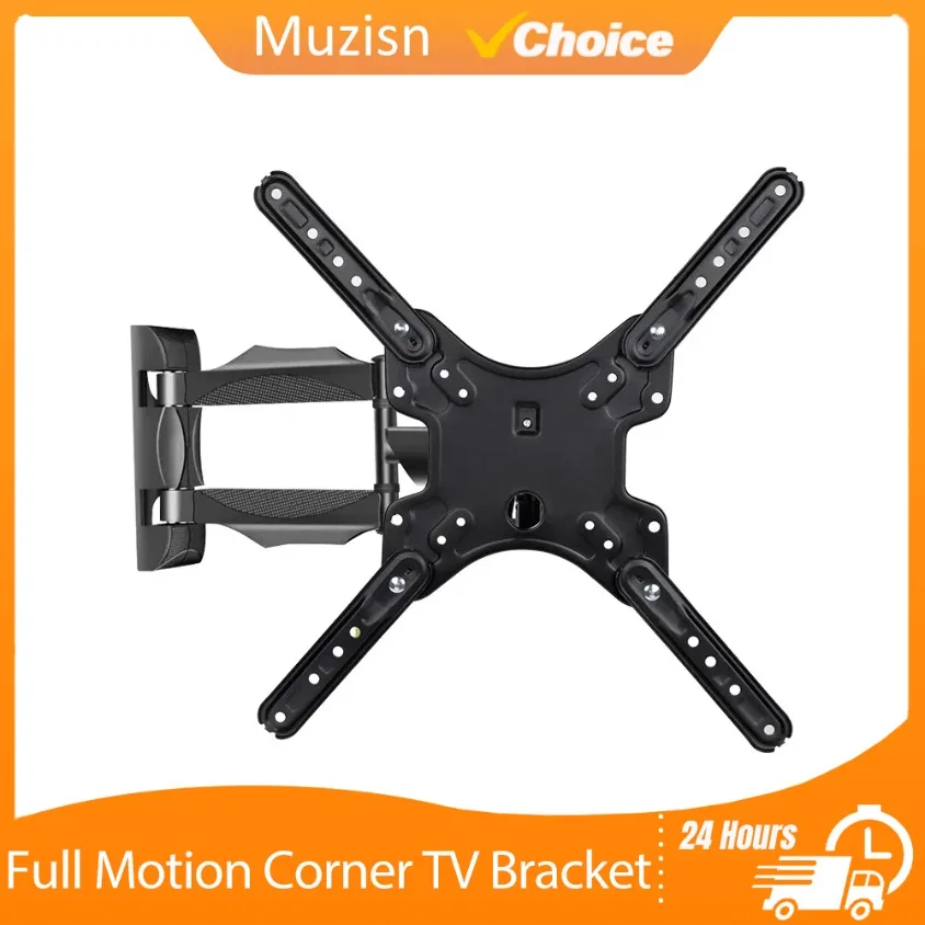 Universelle Full Motion Eck-TV-Halterung, Wandhalterung, 26–42 Zoll LED/LCD-Monitor-Halterung, schwenkbar, neigbar, verstellbarer Universal-TV-Ständer Image