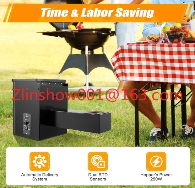 12"/18" Elektrischer Holzpellet-Grillbehälter mit automatischem Vorschub, BBQ-Räucher-Montagesatz mit WIFI- und BLE-Steuerung für Traeger Grill Image