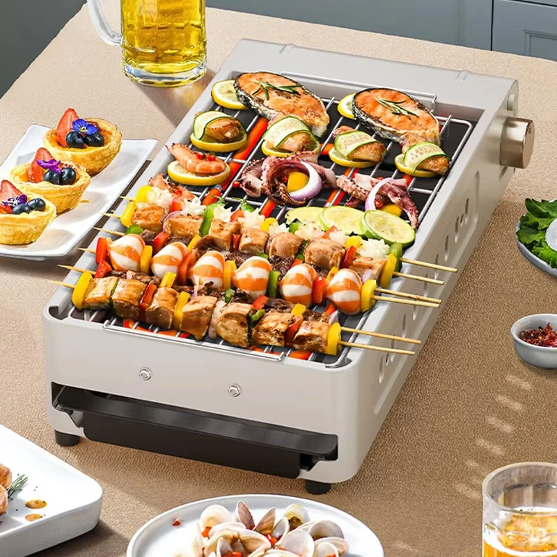 220V Elektrische Grillmaschine 1500W Multifunktions-Grillpfanne Haushalt Rauchfreier elektrischer BBQ Hot Pot Split Kochtopf 3-in-1 Image