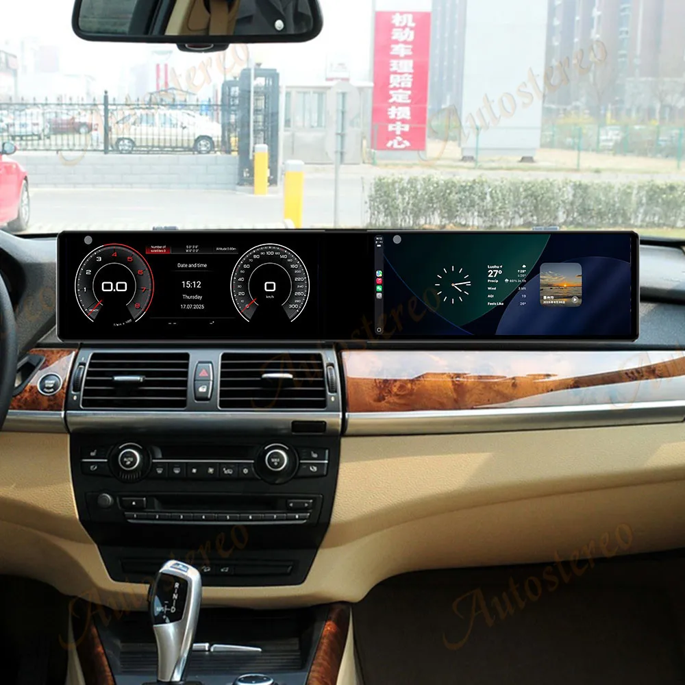 Dual Screen Android14 Auto Radio Carplay Bildschirm Für BMW X5 E70 X6 E71 X6M X5M 2007-2013 multimedia-Player GPS Navigation HeadUnit Image