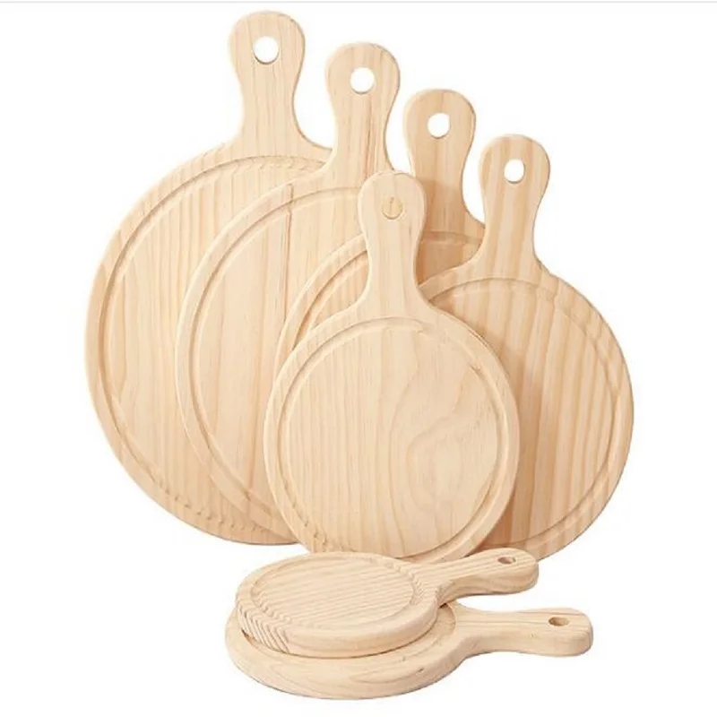 Pizzaplatte aus Kiefernholz, 11 Zoll (28 cm), 12 Zoll (30 cm), 13 Zoll (33 cm), natürliche Farbe, Pizzaplatte, Pizzaplatte aus Holz Image