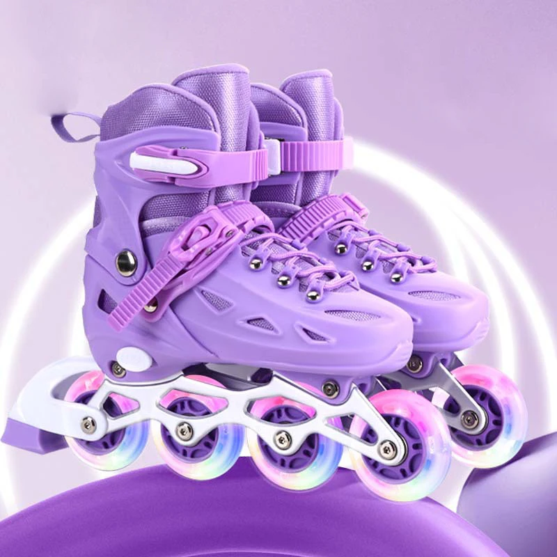 Kinder Inline Rollschuh Schuhe Für Frauen Männer Erwachsene Blinkende Quad Turnschuhe Für Jungen Mädchen Outdoor Skating Skates Geschenke Vollen Satz
