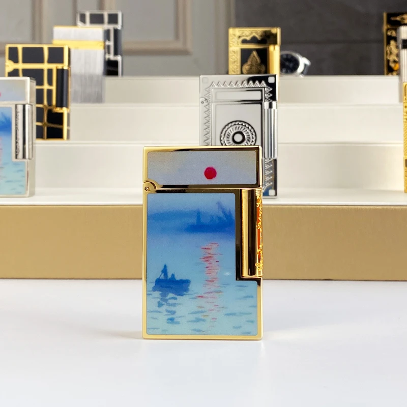 New Vintage-Feuerzeug mit hellem Klang, Brasschaal, windproof Gasfeuerzeug for cigarettes-Men gift Image