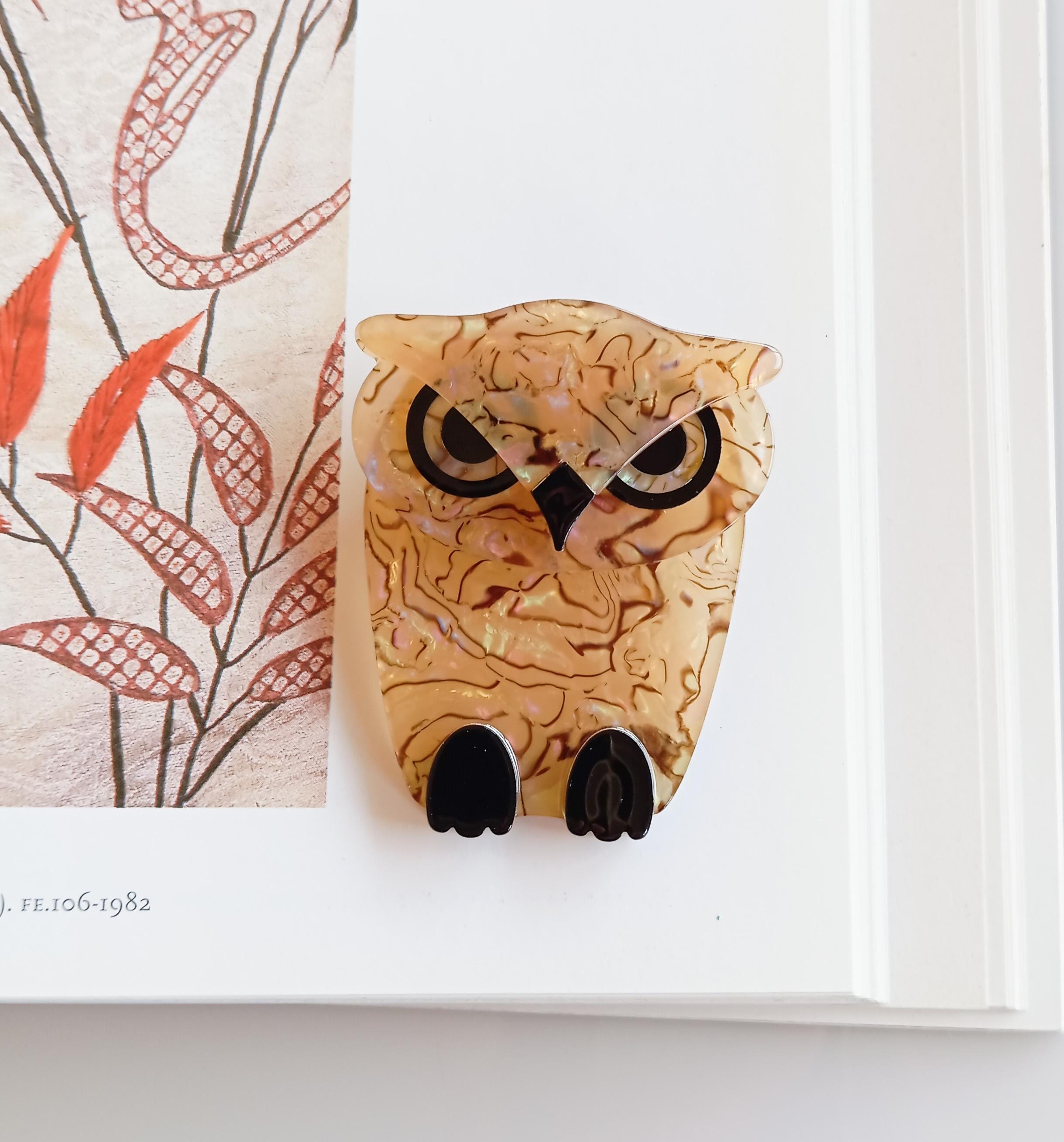 Spilla a forma di gufo, regalo a forma di gufo, regalo per amanti dei gufi, spilla a forma di animale, spilla retrò, spilla a forma di animale artisti