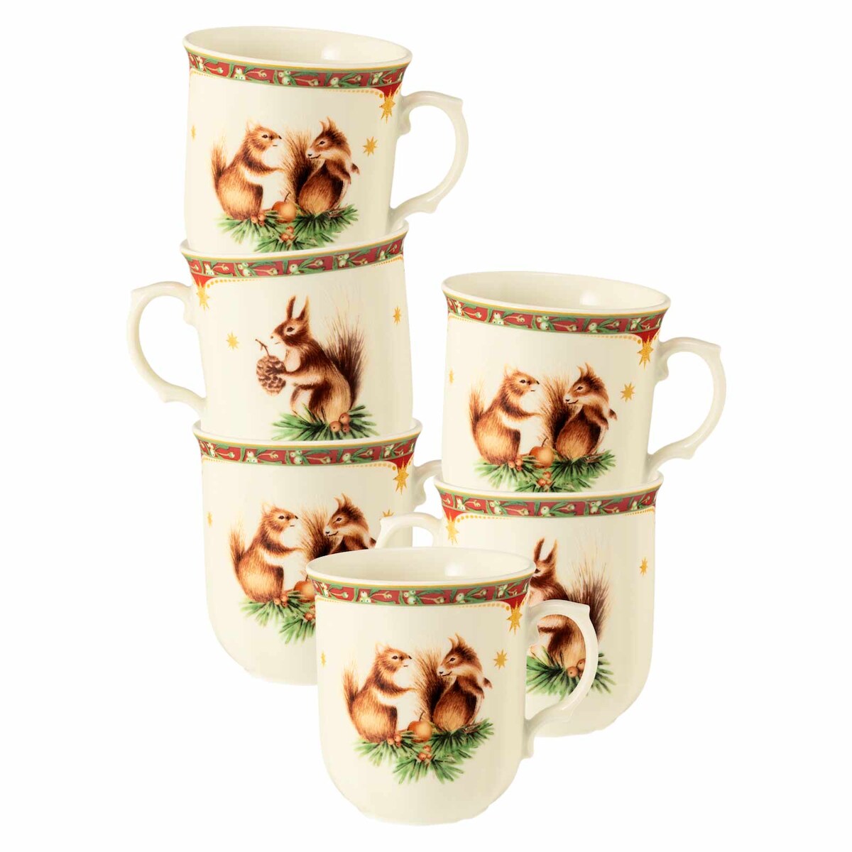 Seltmann Weiden Marieluise Weihnachtsnostalgie Becher mit Henkel 270 ml 6er Set Image