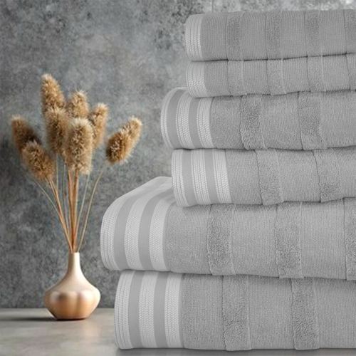 Kathy Ireland Bath Towel Set Six Piece Set, Six Piece Set, Gray