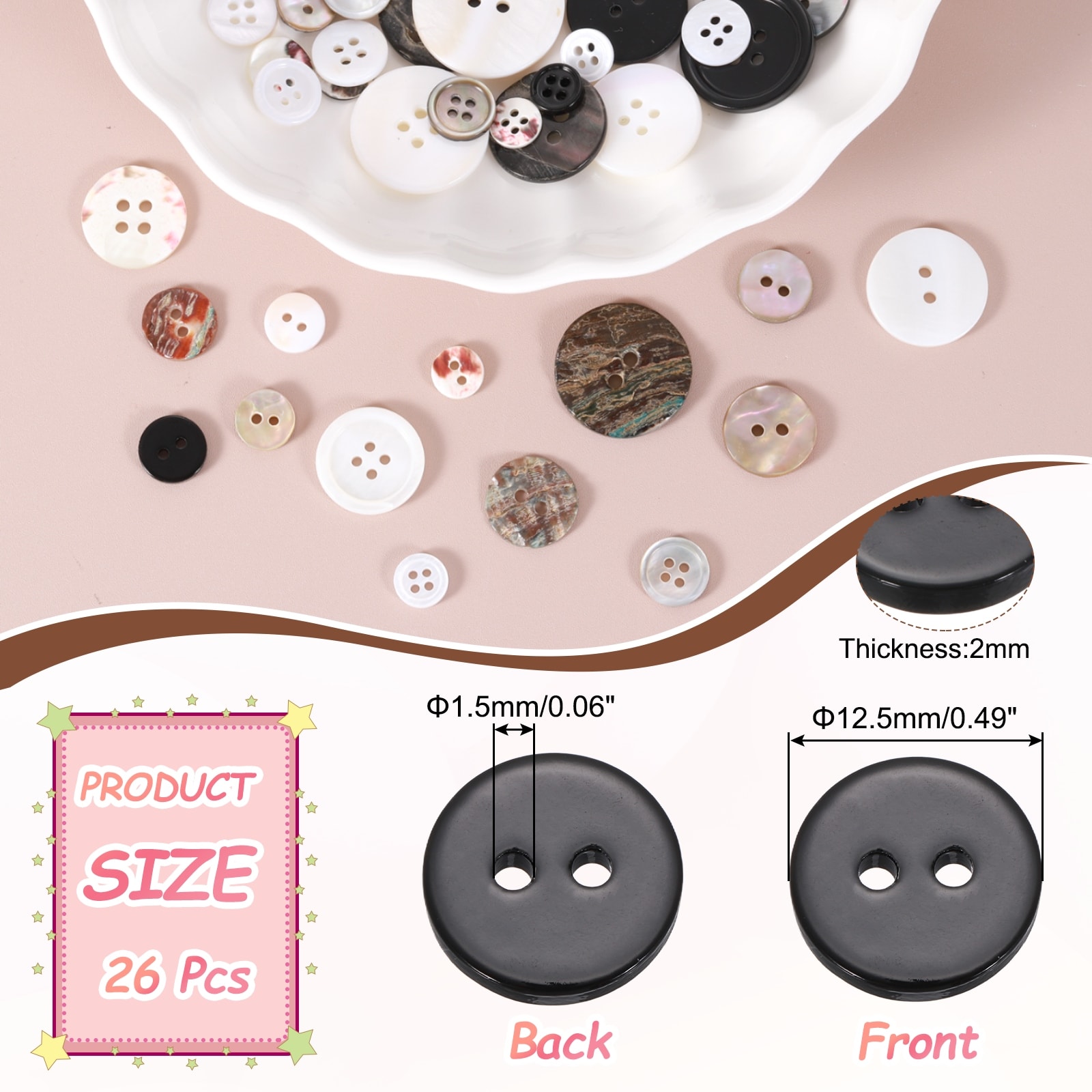Natural Shell Buttons,Pearl Buttons