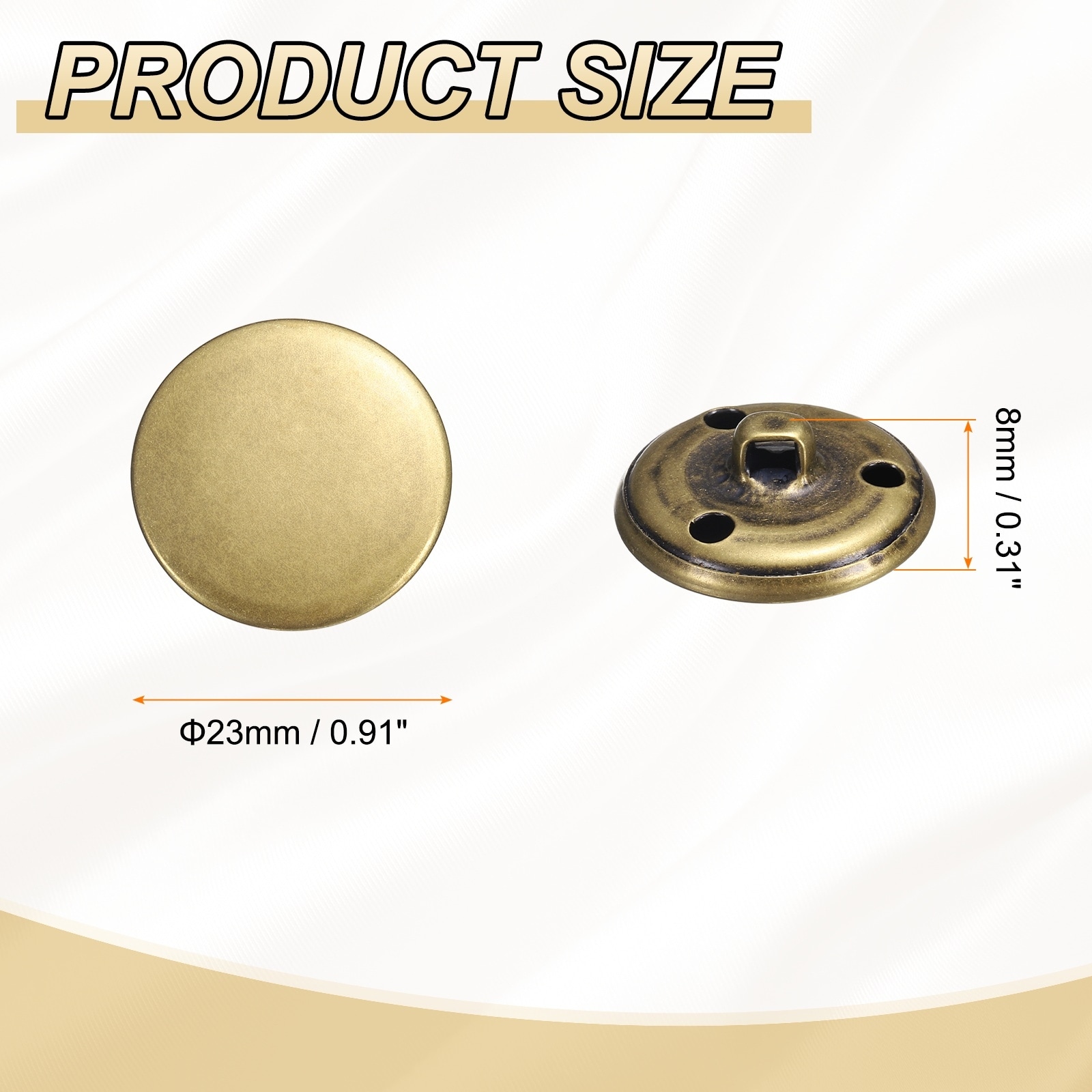 Metal Round Buttons, Brass Sewing Craft Replacement Buttons for Blazer Suits Clothing Decoration DIY Accessories