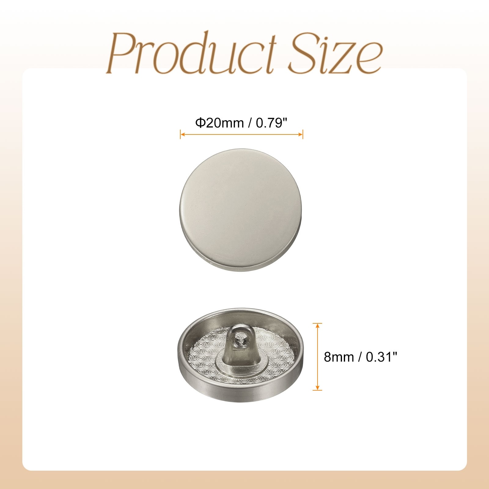 Metal Round Buttons Zinc Alloy Shank Flat Sewing Craft Replacement Button for Clothing Decoration DIY Accessories