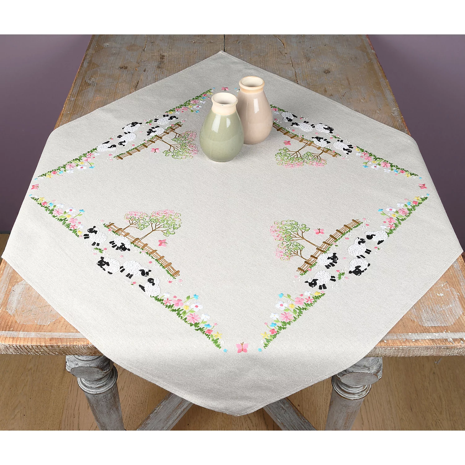 Stickmitteldecke Schäfchen auf der Weide Image