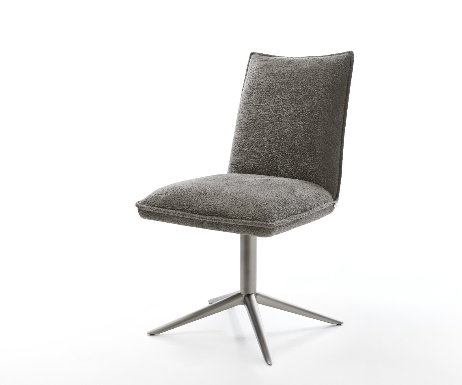 DELIFE Drehstuhl Lelio-Flex Bouclé Soft Schlamm Fußkreuz Graphit 360° drehbar Wippfunktion Taschenfederkern, Esszimmerstühle Image