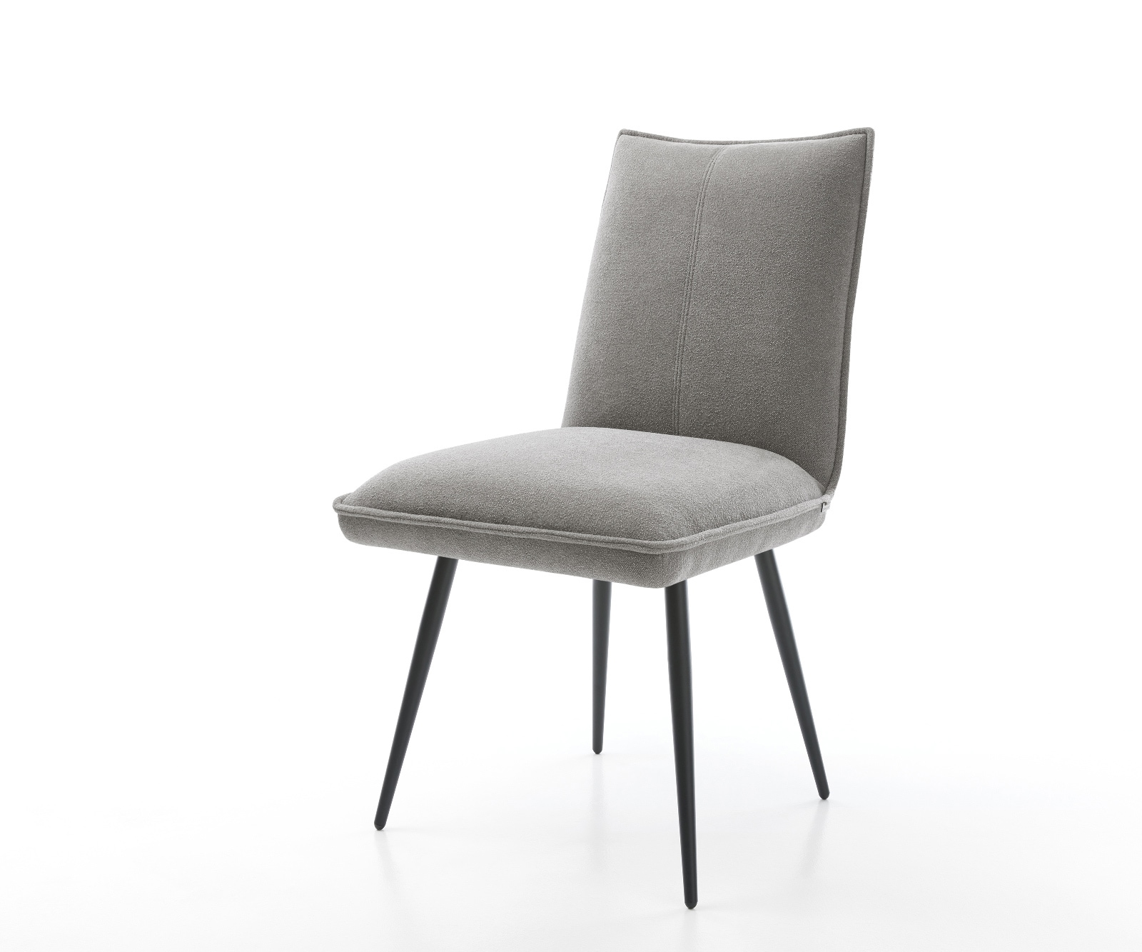 DELIFE Esszimmerstuhl Lelio-Flex Strukturstoff Soft Grau 4-Fuß konisch Schwarz Taschenfederkern, Esszimmerstühle Image