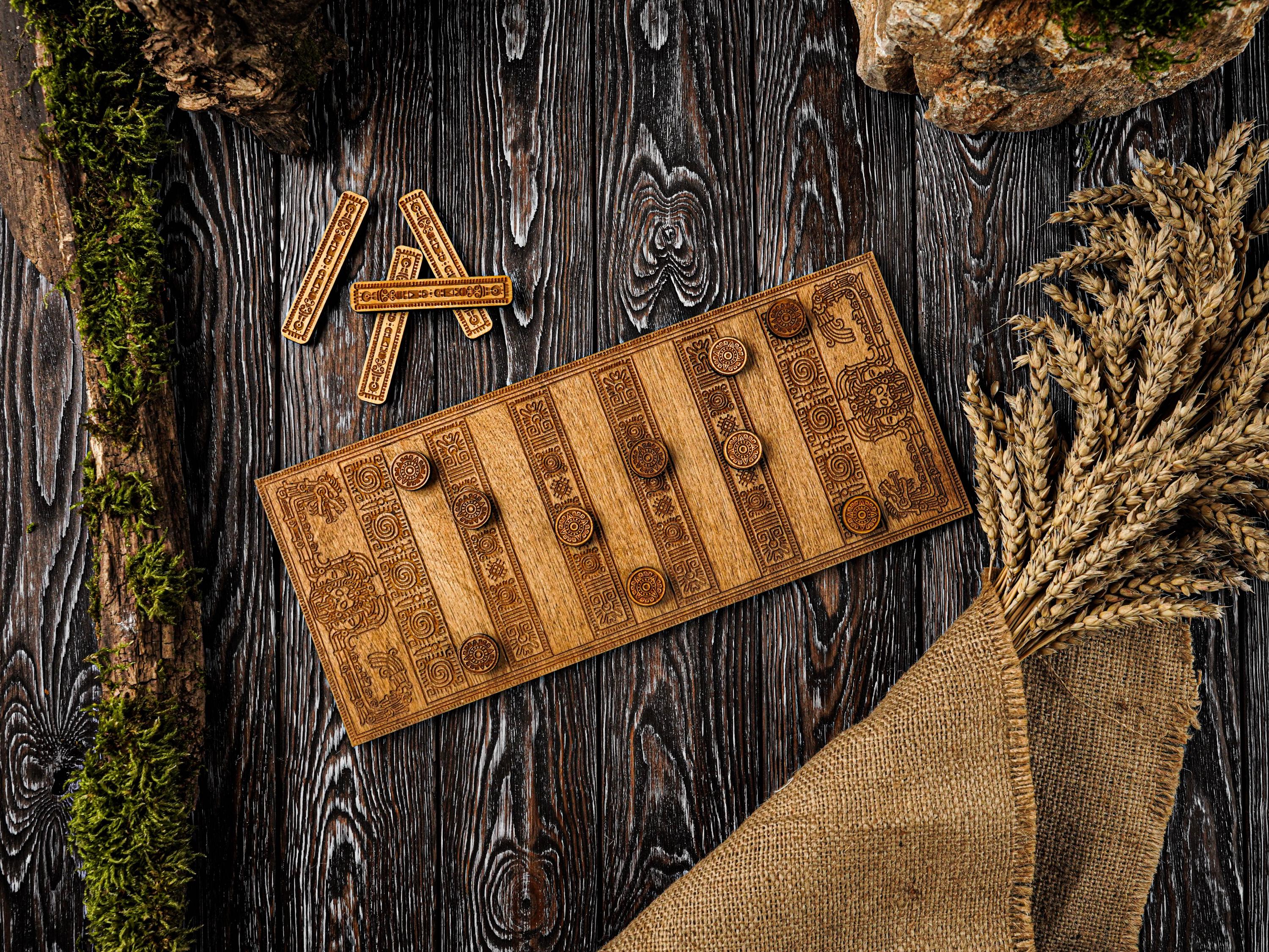 Gioco da tavolo Puluc, replica del gioco Puluc, gioco da tavolo dei nativi americani, gioco da tavolo strategico, gioco di strategia antico, gioco da