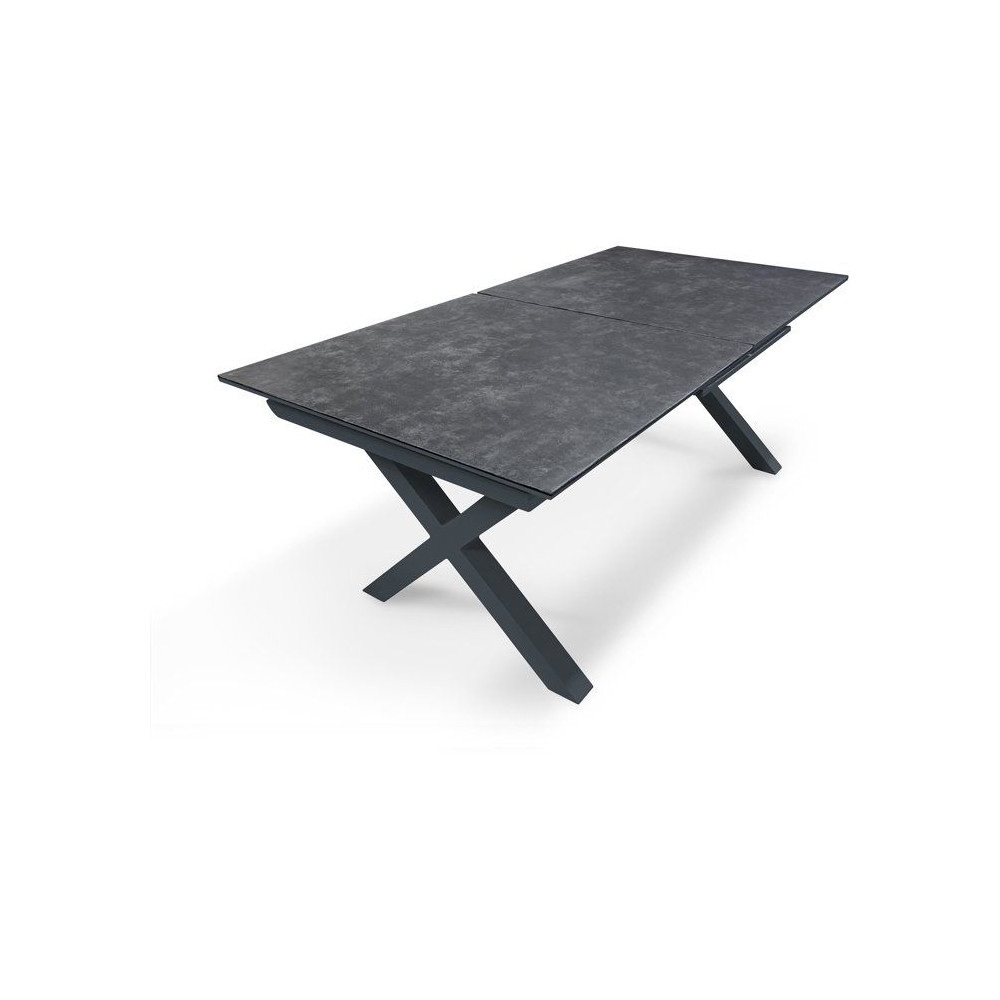 DCB GARDEN Aluminium-Gartentisch mit Keramikplatte auf Glas Image