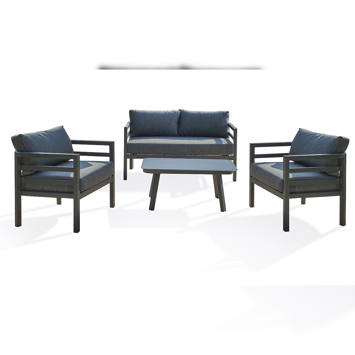 DCB GARDEN Gartenmöbel 4-Sitzer aus anthrazitgrauem Aluminium - LISBONNE Image