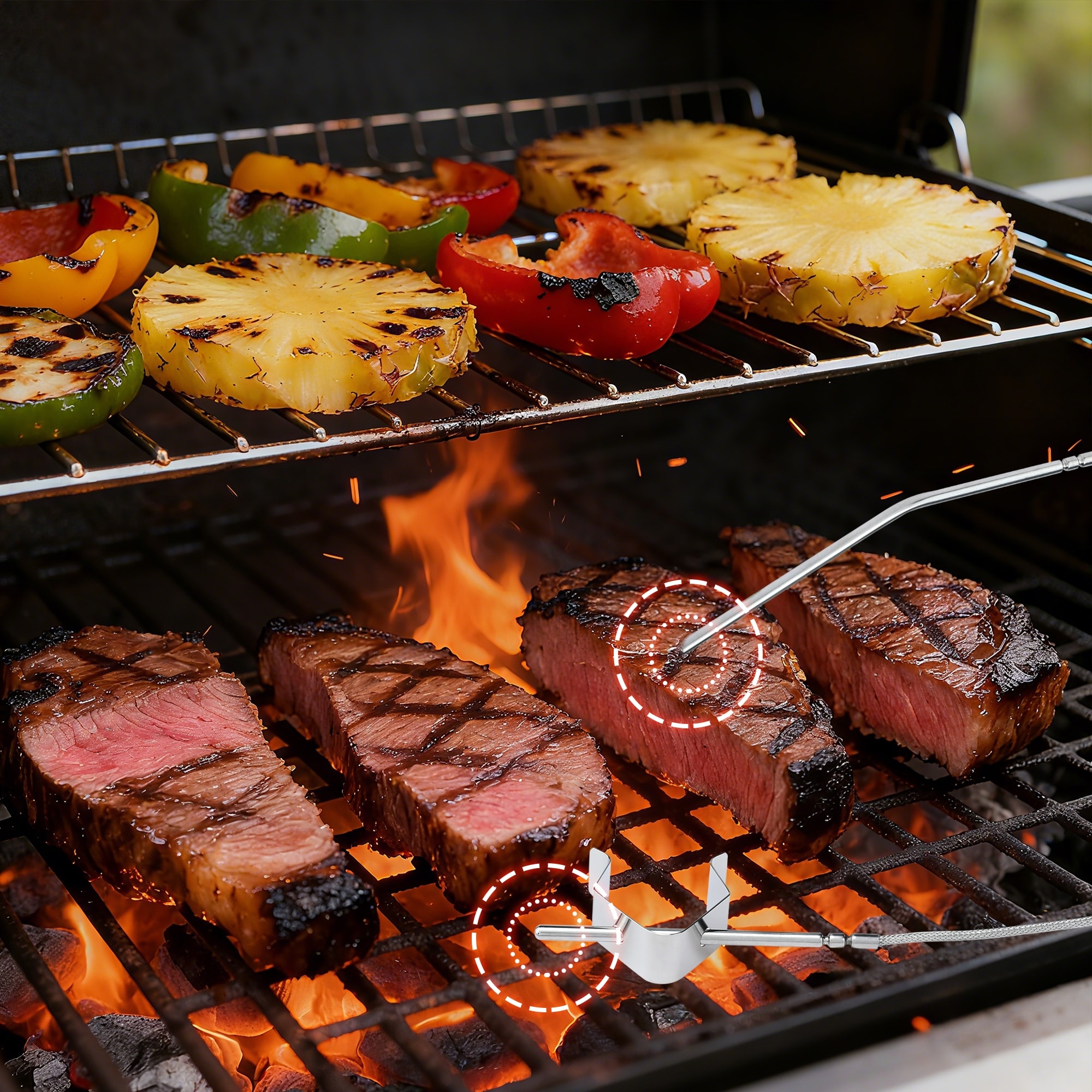 Wireless Meat Thermometer, Instant Read Food Thermometer, Cooking Thermometer for Home and Kitchen - 4.7x1x2.5 inch