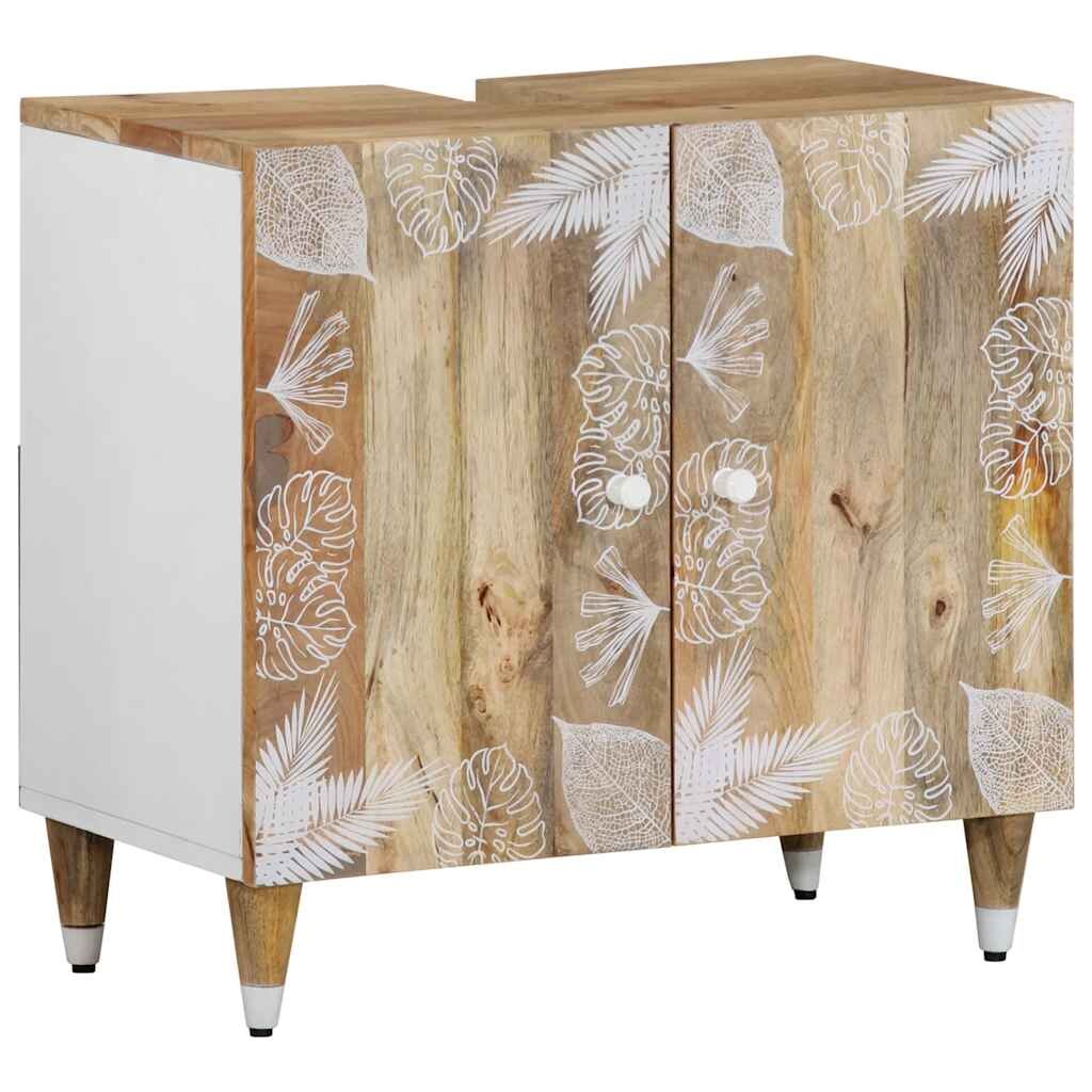 vidaXL Waschbeckenunterschrank 62x33x58 cm Massivholz Mango Image