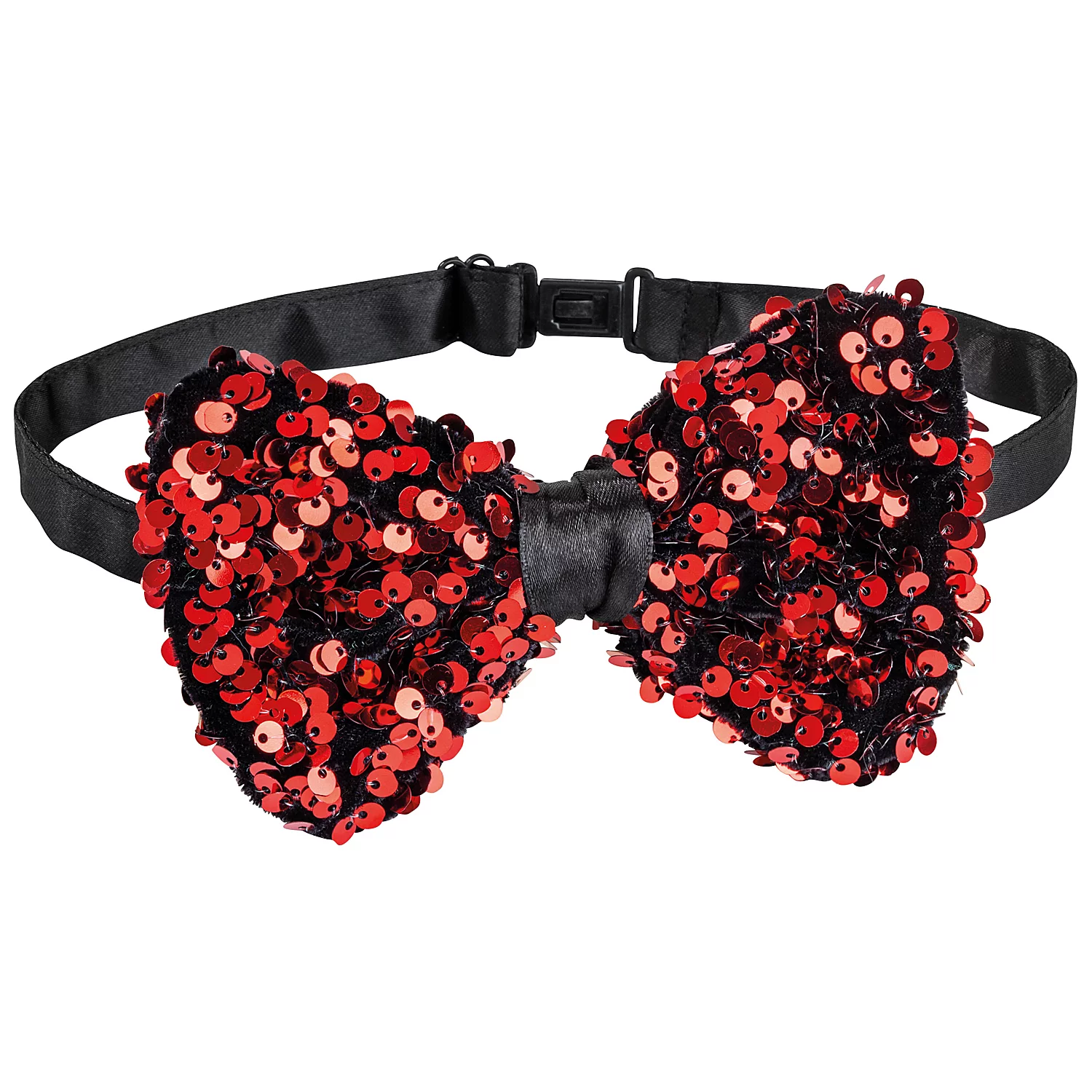 Nœud papillon "paillettes", rouge/noir
