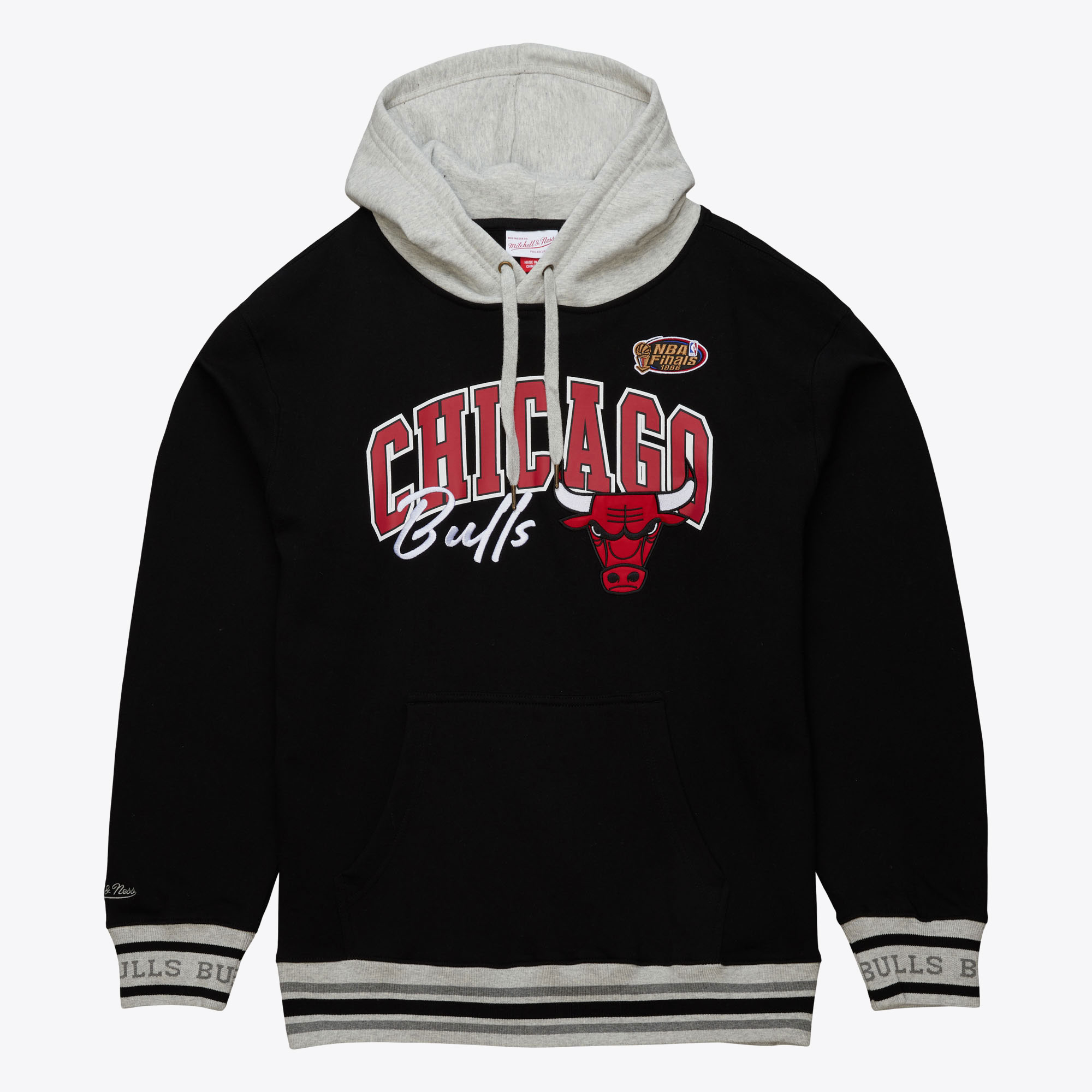 Chicago Bulls Mitchell & Ness Premium Fleece Hoodie Vintage Logo Image