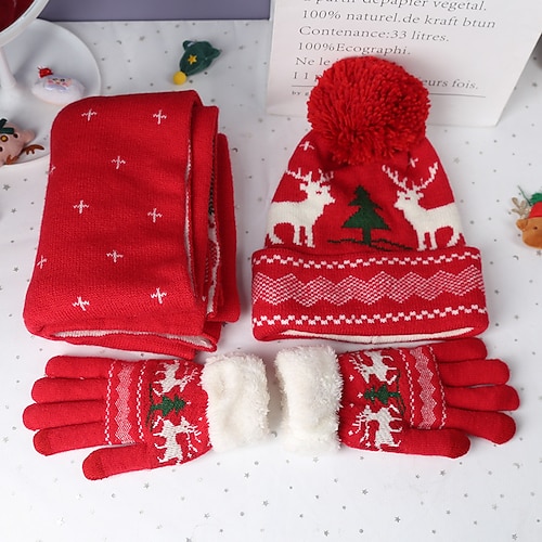 Weihnachtsgeschenk für Mütter: Wintermütze, Schal und Handschuhe (3-in-1-Set) Image