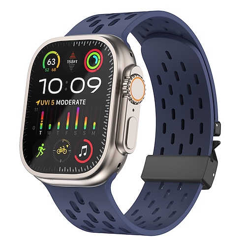 Sportarmband Solo-Loop Kompatibel mit Apple Watch Armband 38mm 40mm 41mm 42mm 44mm 45mm 49mm Luxus Verstellbar Silikon Ersatzarmband für iwatch Ultra 3 2 Series 11 10 9 8 7 SE 6 5 4 3 2 1 Image
