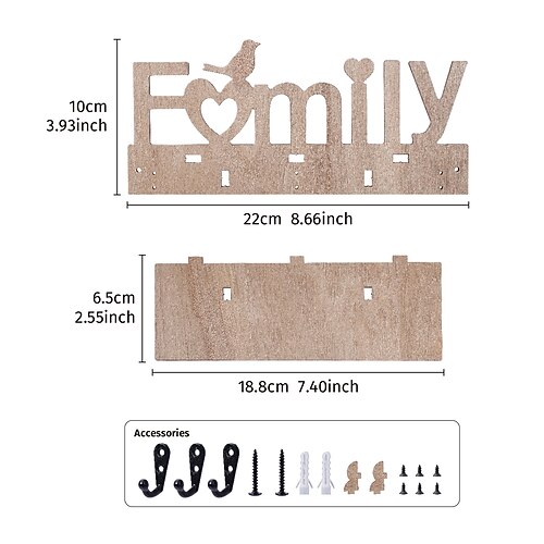 1 Stück einfaches, herzförmiges Wandregal mit Vogelmotiv, Holz zum Selbstaufbau, schwebendes Regal/Regale, geeignet für die Heimdekoration, kleine Gegenstände, Eckregal, Wohnzimmerregal Image