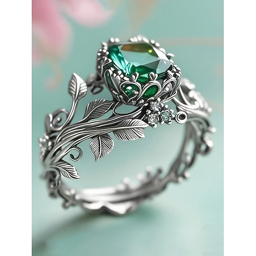 Damenring aus einer Legierung mit Edelstein, im Bohème-Stil, in verschiedenen Farben erhältlich, elegant und stilvoll für besondere Anlässe und den Alltag Image