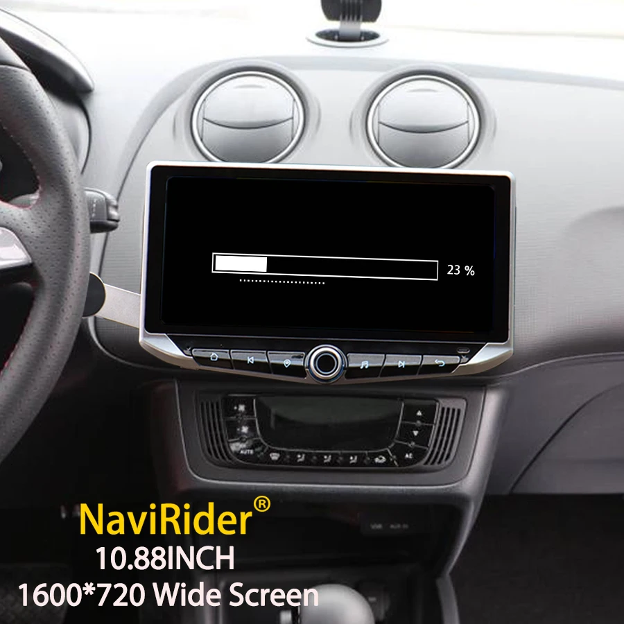 10,88 Zoll QLED-Bildschirm für Seat Ibiza 2008–2015 Android-Video-Player Bluetooth Typ-C-Aufladung Mobiler Halter GPS Multimedia Stereo Image