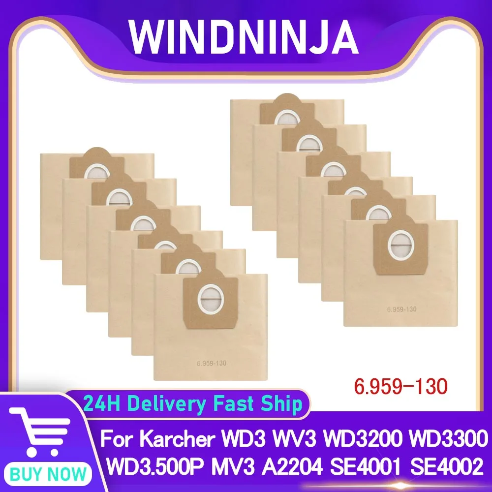 Staubsauger Staub Taschen Für Karcher WD3 WD3200 WD3300 WD3.500P MV3 WV3 A2204 SE4001 SE4002 6,959-130 Vakuum Zubehör Teile Image