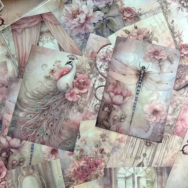 50 Stück Vintage-Scrapbooking-Material, Papier, handgefertigtes Zelt, DIY-Collage, Dekoration, Hintergrund, Bastelpapier Image